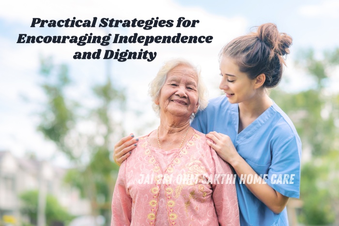 Jai Sri Ohm Sakthi Home Care in Coimbatore promotes elderly independence and dignity with caring support