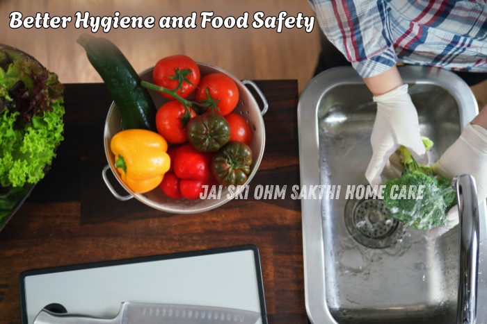 Jai Sri Ohm Sakthi Home Care in Coimbatore ensures fresh vegetables are washed and handled with care