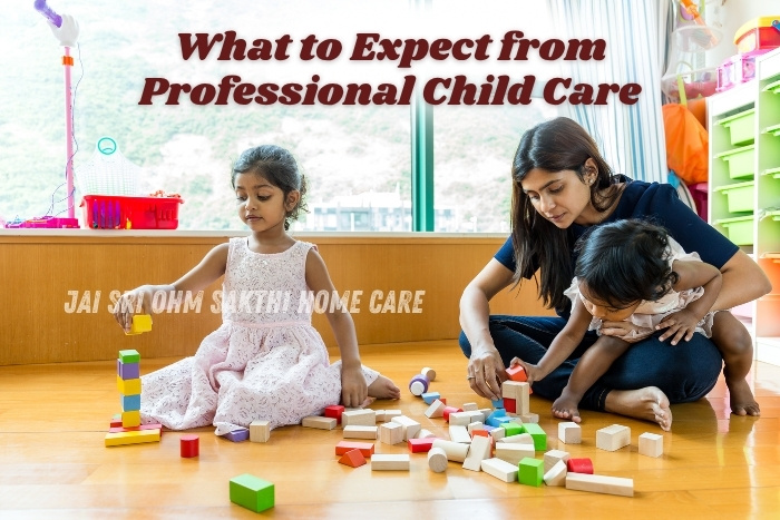 Professional child care services by Jai Sri Ohm Sakthi Home Care in Coimbatore, offering a safe and nurturing environment