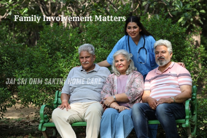 Jai Sri Ohm Sakthi Home Care in Coimbatore and Chennai promotes family involvement in elder care